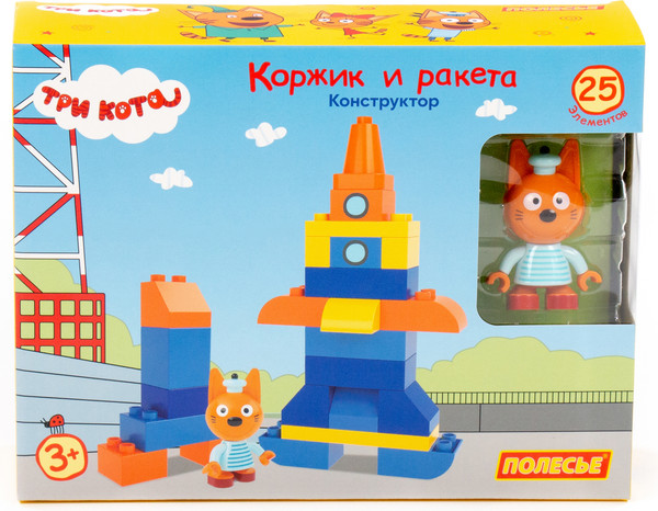 Изображение товара Конструктор Полесье Макси Три кота. Коржик и ракета / 77223 (25эл)