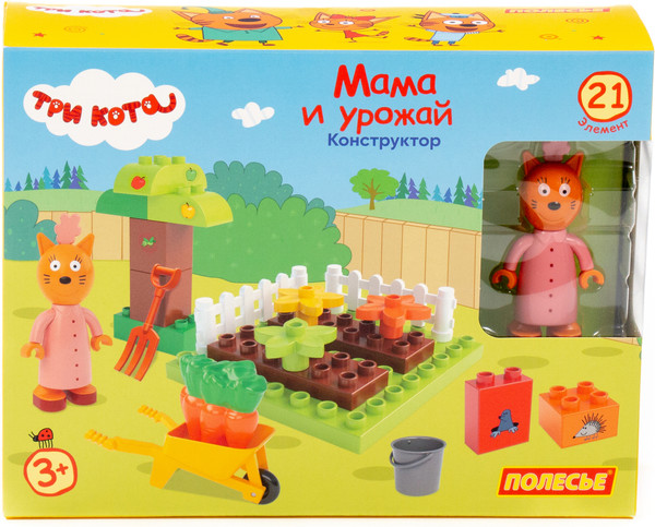 Изображение товара Конструктор Полесье Макси Три кота. Мама и урожай / 77254 (21эл)