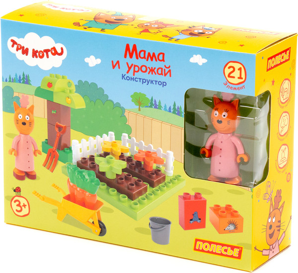Изображение товара Конструктор Полесье Макси Три кота. Мама и урожай / 77254 (21эл)