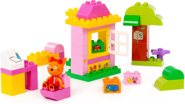 Изображение товара Конструктор Полесье Макси Три кота. Карамелька и домик / 58991 (44эл)