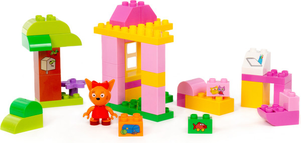 Изображение товара Конструктор Полесье Макси Три кота. Карамелька и домик / 58991 (44эл)