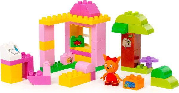 Изображение товара Конструктор Полесье Макси Три кота. Карамелька и домик / 58991 (44эл)