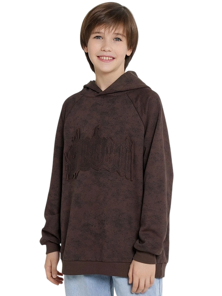 Изображение товара Худи детское Mark Formelle 123418 (р.122-60, коричневый acid wash/574-D-1 вышивка)