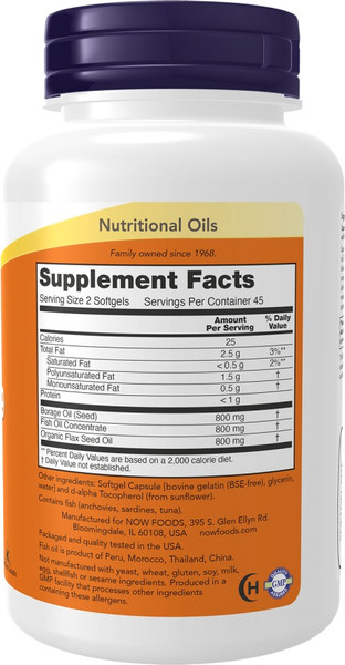 Изображение товара Жирные кислоты NOW Foods Super Omega 3-6-9 (180капсул)