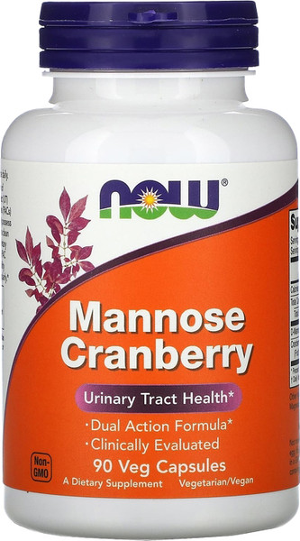Изображение товара Пищевая добавка NOW Foods Mannose Cranberry (90капсул)