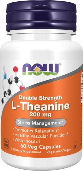 Изображение товара L-теанин NOW Foods L-Theanine 200mg (60капсул)