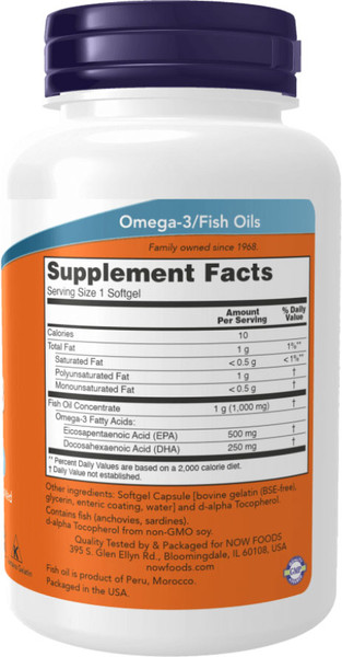 Изображение товара Жирные кислоты NOW Foods Omega-3 Ultra 75% (180капсул)