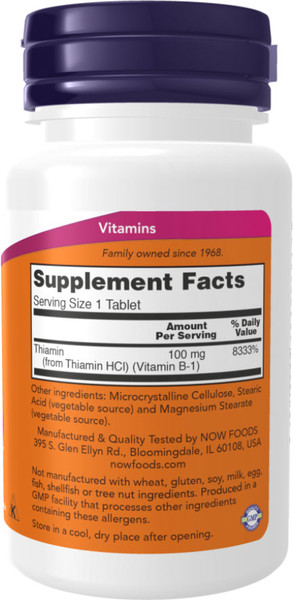 Изображение товара Витамин NOW Foods B-1 100mg (100таблеток)