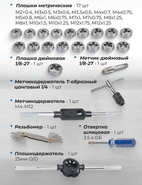 Изображение товара Резьбонарезной набор Scheppach Sch-M058-1 (64896)