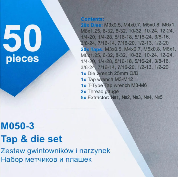 Изображение товара Резьбонарезной набор Scheppach Sch-M050-3 (64900)