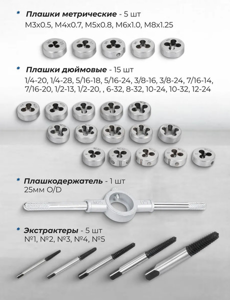 Изображение товара Резьбонарезной набор Scheppach Sch-M050-3 (64900)