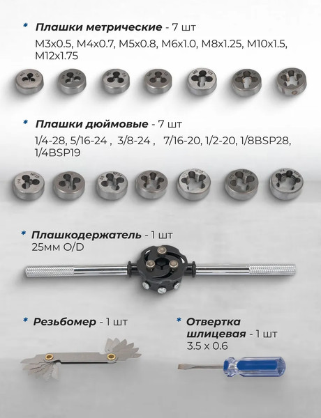 Изображение товара Резьбонарезной набор Scheppach Sch-M033-3 (64903)
