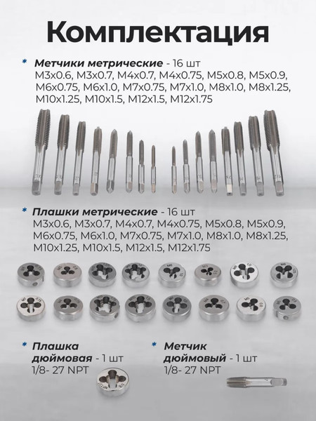 Изображение товара Резьбонарезной набор Scheppach Sch-M040-1 (64904)