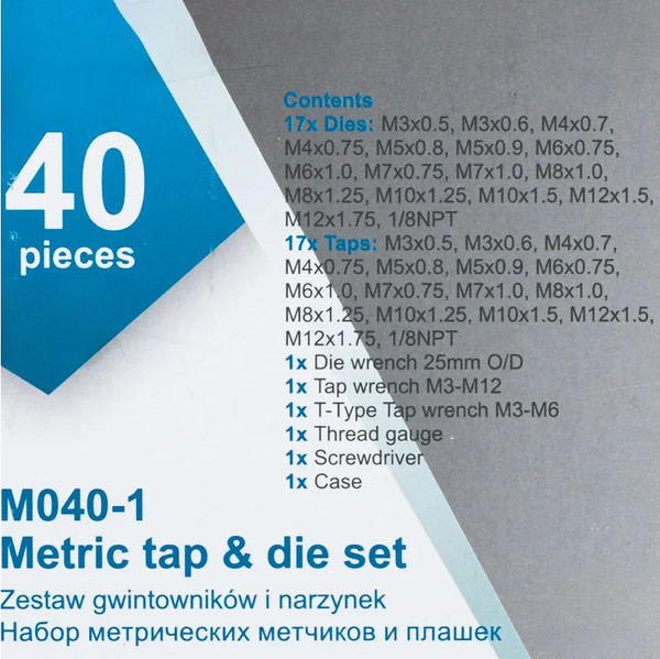 Изображение товара Резьбонарезной набор Scheppach Sch-M040-1 (64904)