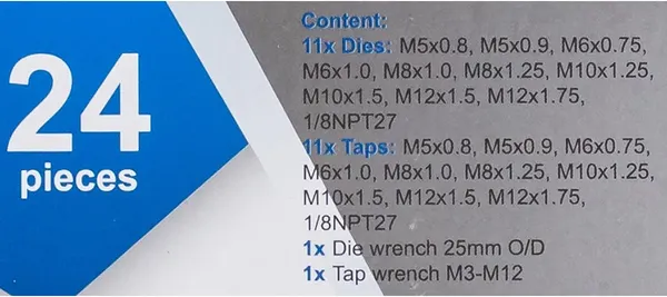 Изображение товара Резьбонарезной набор Scheppach Sch-M024-1 (64906)