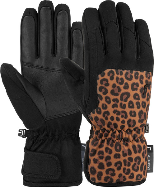 Изображение товара Перчатки лыжные Reusch Keira R-Tex Xt / 6431214_7054 (р.8.5, Black/Brown Leopard)