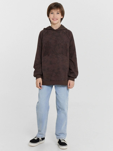 Изображение товара Худи детское Mark Formelle 123418 (р.152-76, коричневый acid wash/574-D-1 вышивка)