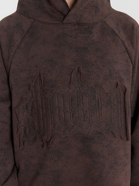Изображение товара Худи детское Mark Formelle 123418 (р.152-76, коричневый acid wash/574-D-1 вышивка)