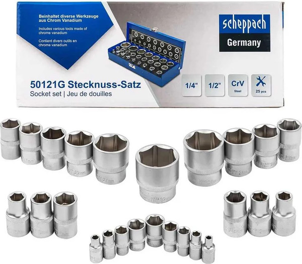 Изображение товара Набор головок слесарных Scheppach Sch-50121G (60020)