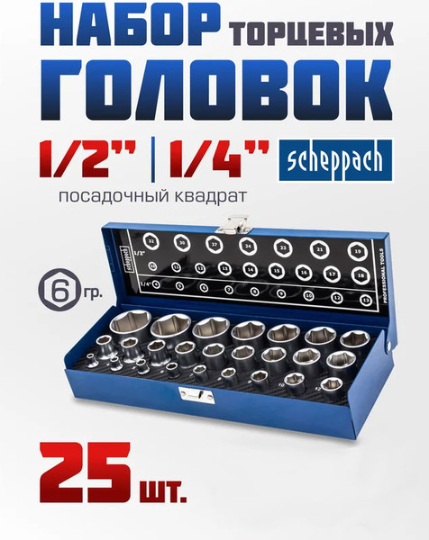 Изображение товара Набор головок слесарных Scheppach Sch-50121G (60020)