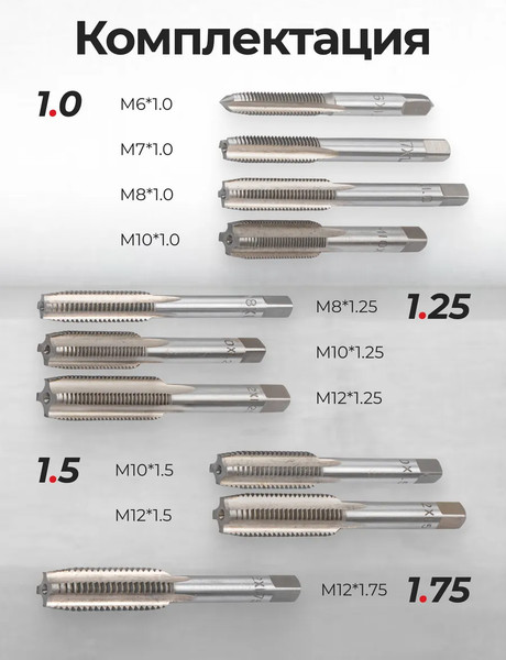 Изображение товара Набор метчиков JBC C010-1T (64894), (10шт)