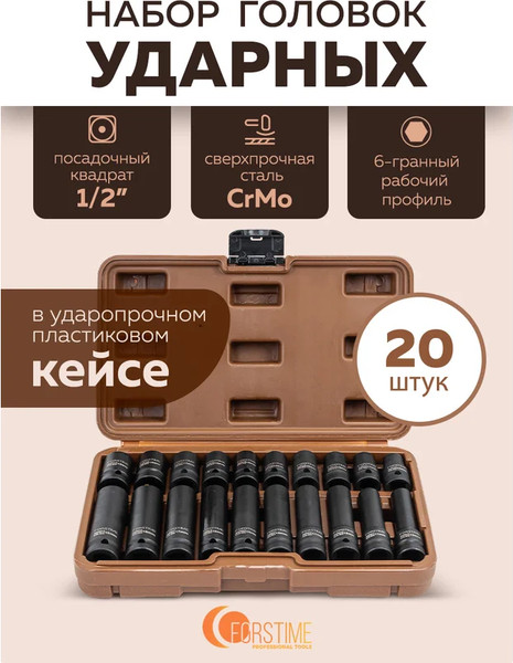 Изображение товара Набор головок слесарных Forstime FT-4201-5K (61640)