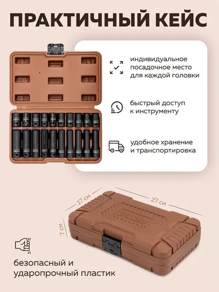 Изображение товара Набор головок слесарных Forstime FT-4201-5K (61640)