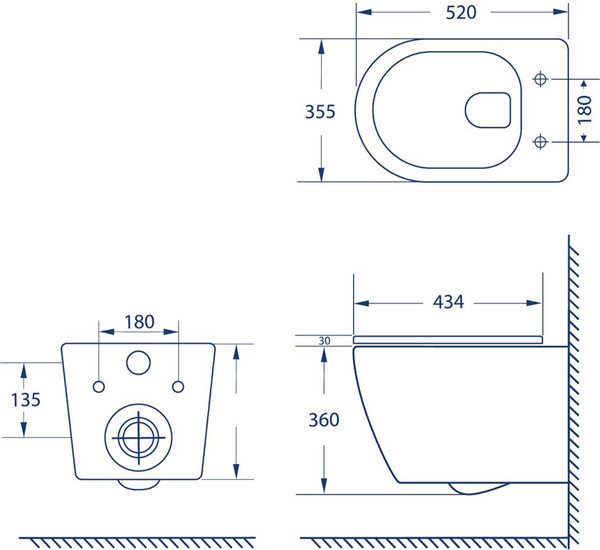 Изображение товара Унитаз подвесной Lauter Nuremberg 21811B (черный)