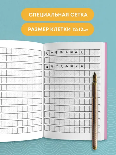 Изображение товара Тетрадь предметная Эксмо Для записи иероглифов. Розовый дракон / 9785041992378