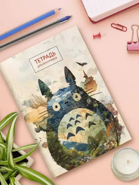 Изображение товара Тетрадь предметная Эксмо Для записи иероглифов. Тоторо / 9785042088230