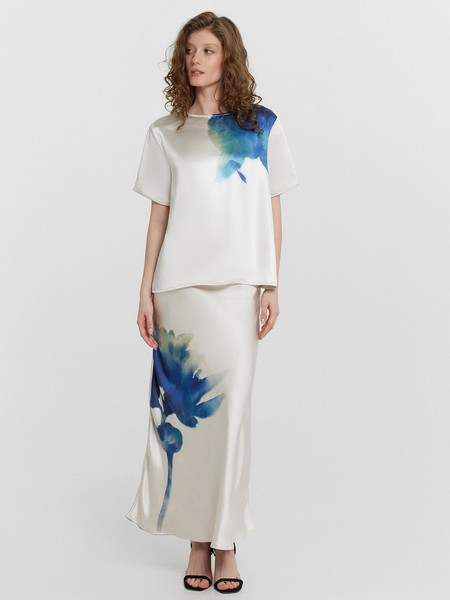 Изображение товара Блузка Mark Formelle 112983 (р.170-84-90, сублимация цветок на молочном)