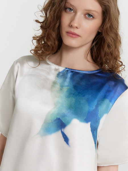 Изображение товара Блузка Mark Formelle 112983 (р.170-84-90, сублимация цветок на молочном)