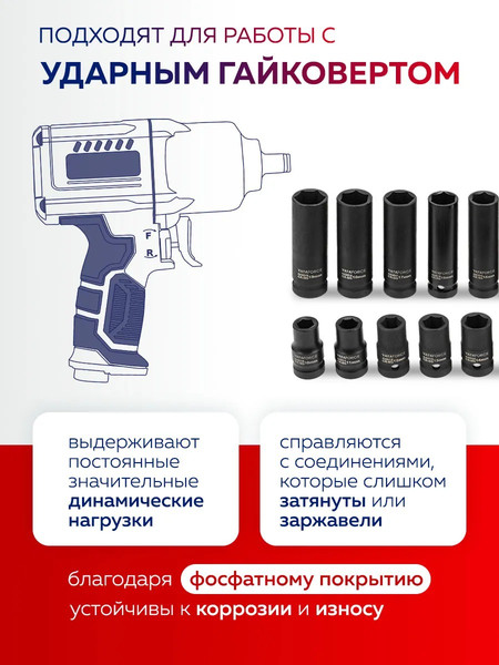 Изображение товара Набор головок слесарных Yataforce YF-4201-5K (61 686)