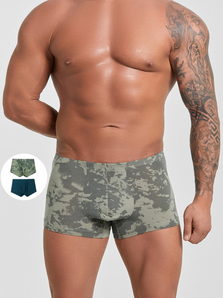 Изображение товара Комплект мужских трусов Mark Formelle 411122-2 (р.98-108, морская волна/разводы на тени)