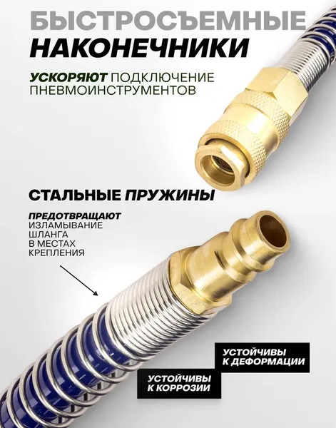 Изображение товара Шланг для компрессора Yataforce YF-1208-10M (61482)