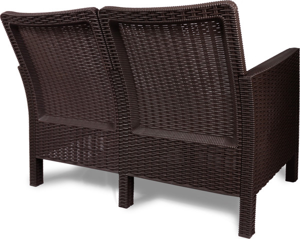 Изображение товара Диван садовый ВПМ Ротанг 2-х местный / 6199037 (темно-коричневый)