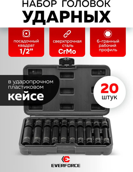 Изображение товара Набор головок слесарных Everforce EF-4201-5K (61685)