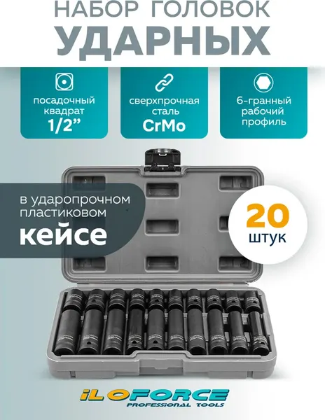 Изображение товара Набор головок слесарных ILOforce IF-4201-5K (61641)