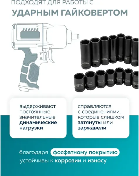 Изображение товара Набор головок слесарных ILOforce IF-4201-5K (61641)