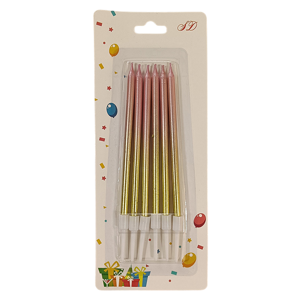 Изображение товара Набор свечей для торта S.G. Home Градиент SG-CC-6C (12.5см, пыльно-розовый)