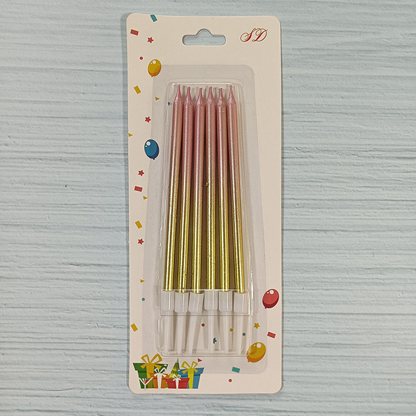 Изображение товара Набор свечей для торта S.G. Home Градиент SG-CC-6C (12.5см, пыльно-розовый)