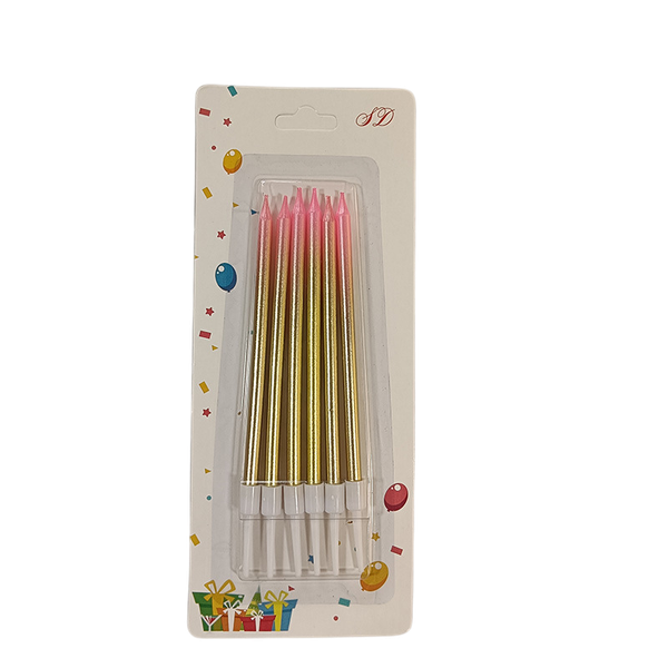 Изображение товара Набор свечей для торта S.G. Home Градиент SG-CC-6C (12.5см, розовое золото)