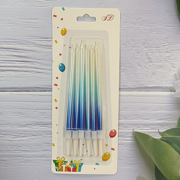 Изображение товара Набор свечей для торта S.G. Home Градиент SG-CC-6C (12.5см, голубой)