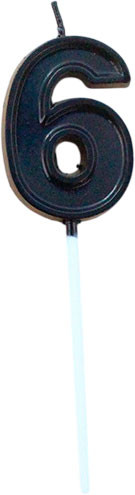 Изображение товара Свеча для торта S.G. Home Цифра 6 SG-CC-NB (черный)