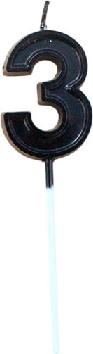 Изображение товара Свеча для торта S.G. Home Цифра 3 SG-CC-NB (черный)