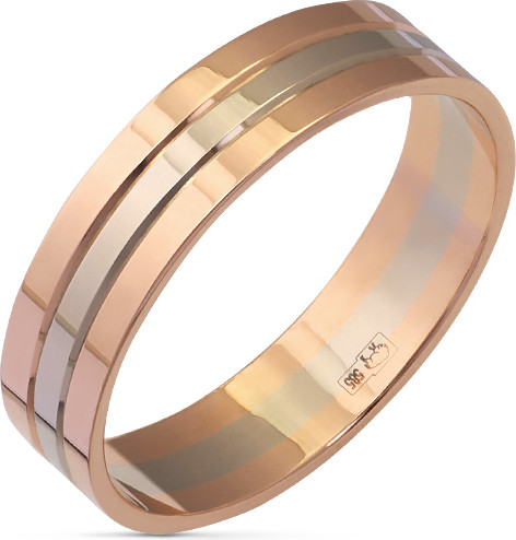 Изображение товара Кольцо обручальное из комбинированного золота Кристалл CC54300226773 (р.22.5)