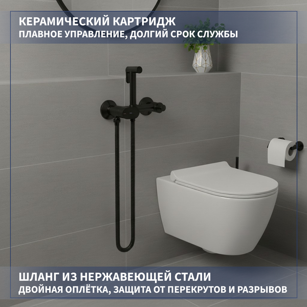 Изображение товара Гигиенический душ со смесителем Lauter Sano 21LT1292BM