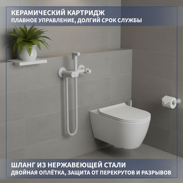 Изображение товара Гигиенический душ со смесителем Lauter Sano 21LT1293MW