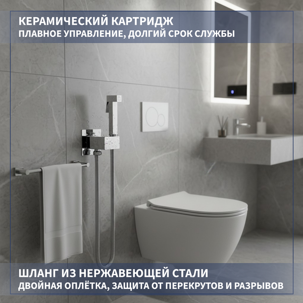 Изображение товара Гигиенический душ со смесителем Lauter Rainix 21LT7711CH