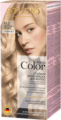 Изображение товара Крем-краска для волос Studio Professional Ultima Color тон 10.2 жемчужный блондин